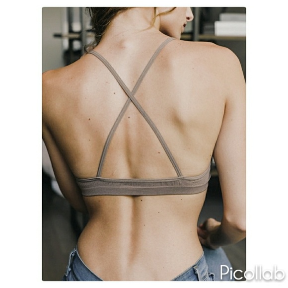 Mocha "Crochet Lace" High Neck Bralette - Picture 2 of 6